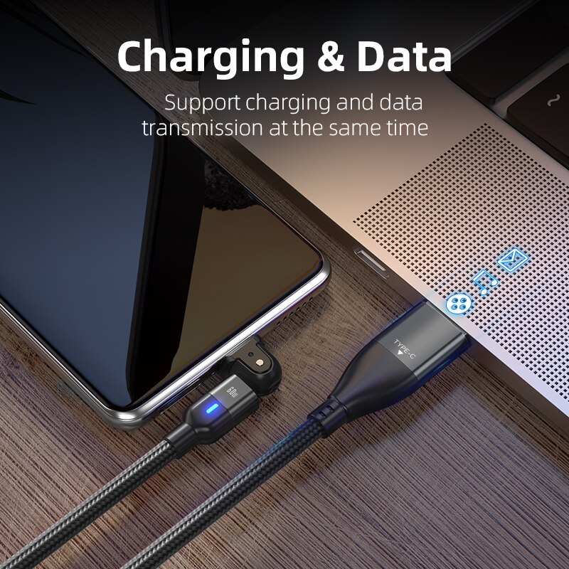 AUFU 60W USB C Zu USB Typ C Kabel PD Schnelle Ladegerät Kabel USB-C Typ-c Kabel Für xiaomi Samsung Macbook iPad Daten synchronisieren 180 Drehen