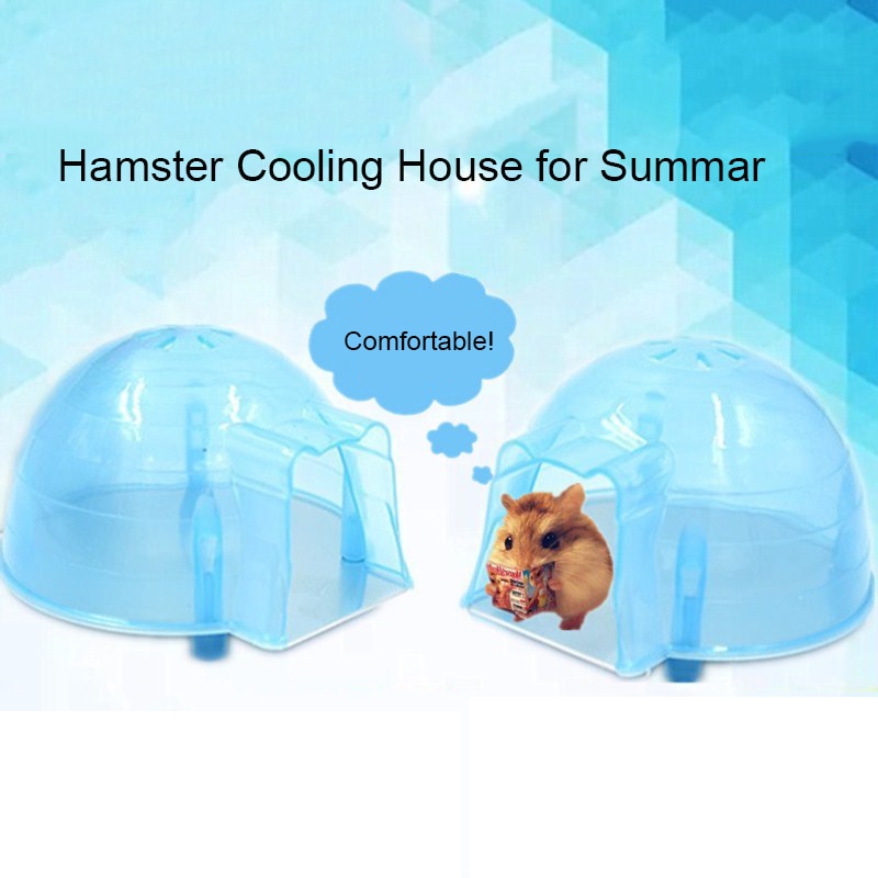 Sommar cool hamster ekorre båge kyler ner plast hus liten husdjur bur säng lek leksak blå rosa färg bra