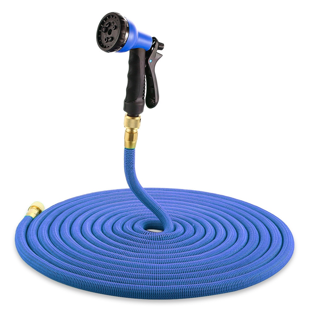 15FT-100FT Garden Hose Expandable Flexible Water Hoses Plastic Hose Pipe With Spray Gun Watering Three Layer TPE