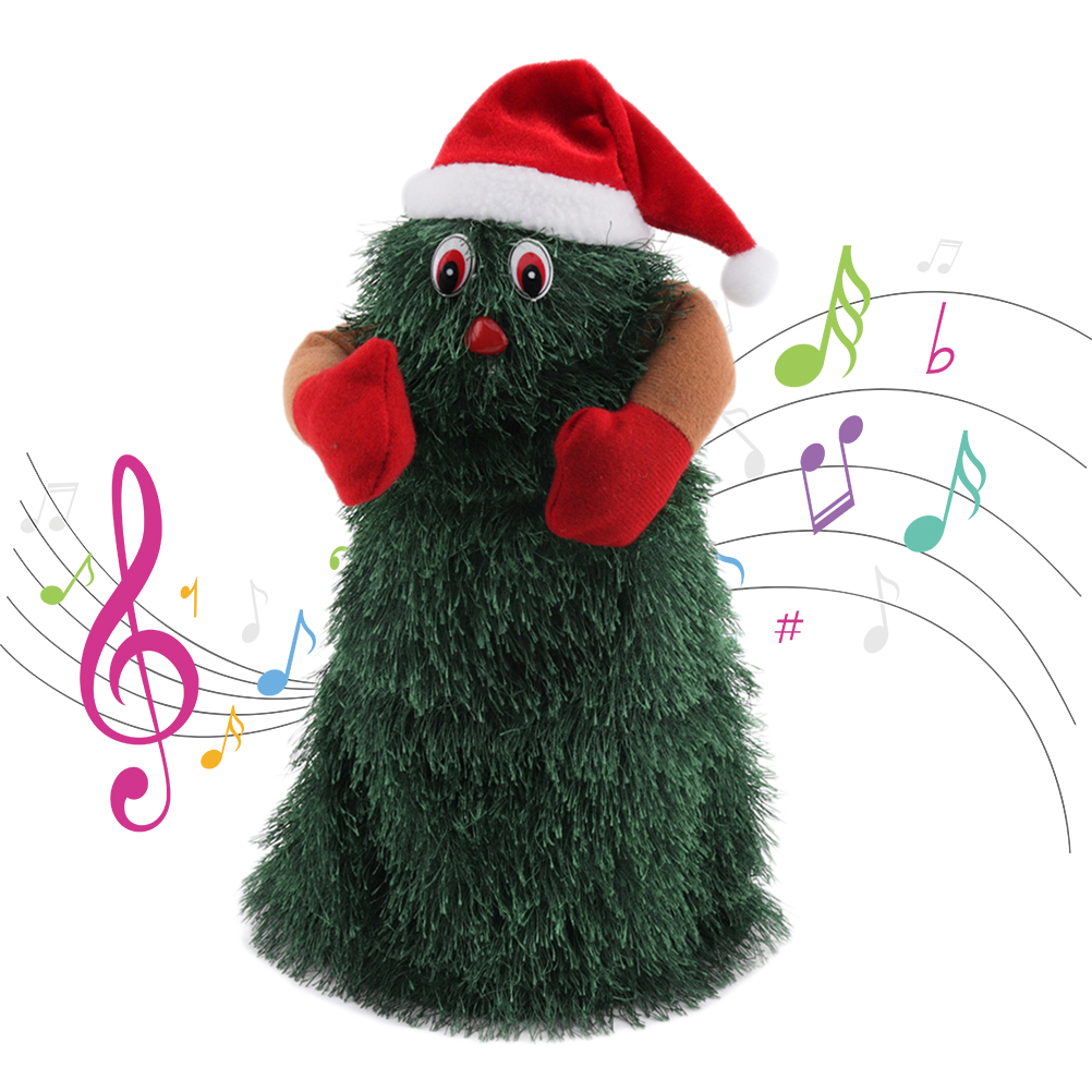 Árbol de Navidad eléctrico, muñeco de Papá Noel, Juguete Musical giratorio, juguete divertido de baile para navidad, de de año: Default Title