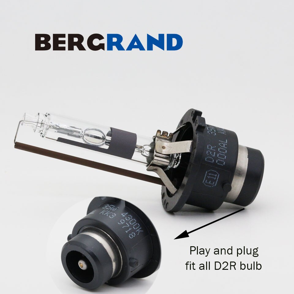 2 uds 35W D2R bombilla de Xenón HID lámpara de cristal de cuarzo UV libre D2R 4300K 6000K reemplazo Original bombilla de faro delantero de coche 3200-3600LM Emark