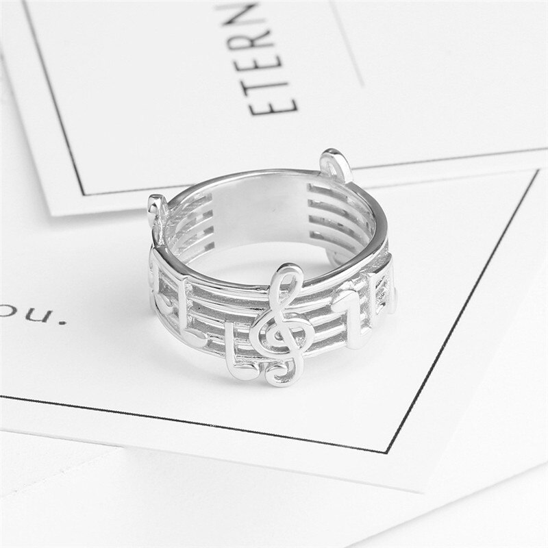 Muzieknoot Ring Hollow Muzikale Symbool Ring Sieraden Voor Vrouwelijke Muziek Liefhebbers Wedding Party Muziek Ring Best