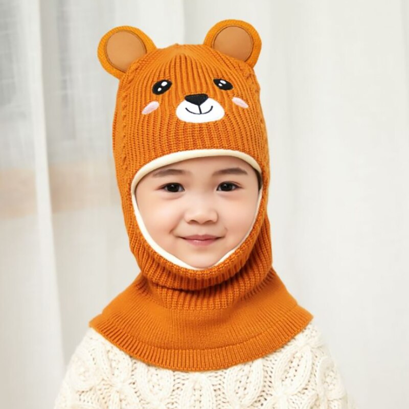 Ruhao Cap Kind Super Warm Winter Balaclava Wol Mutsen Gebreide Muts En Sjaal Voor 3-8 Jaar oud Meisje Jongen Hoeden