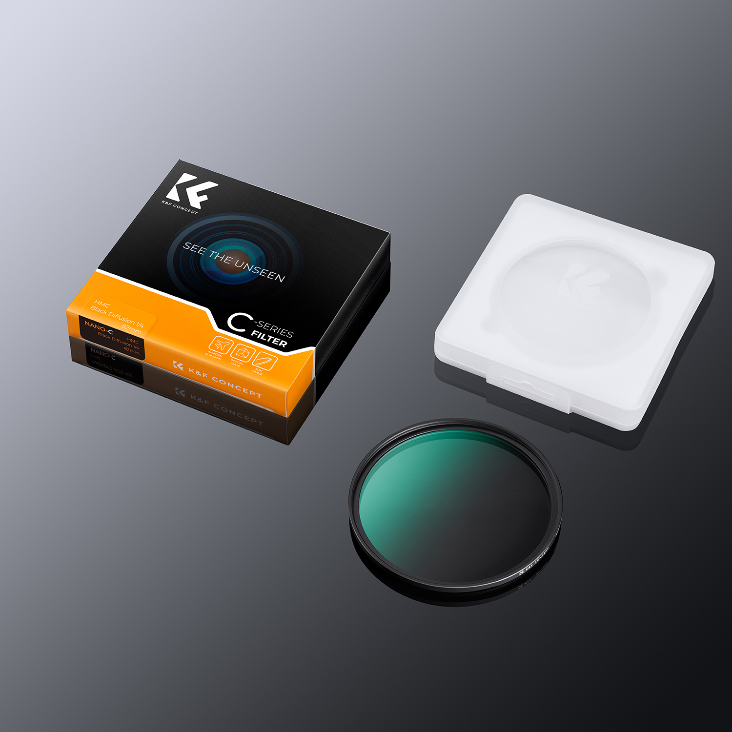K&F CONCEPT C-Series Filtro de difusión de Niebla Negra 1 / 4 ,49mm 52mm 55mm 58mm 62mm 67mm 72mm 77mm 82mm, efectos de cine de ensueño de niebla para video / vlog / fotografía de retratos
