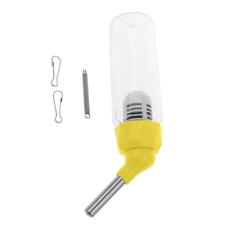 80/125ml Small Pet Hamster Water Bottle Leak Proof Guinea Pig Cage Hanger Water Dispenser Drinking Bottle: Yellow / 80ml