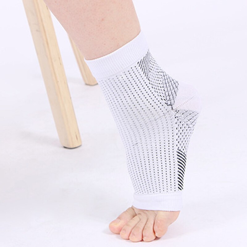 Sports Safty Foot angel anti fatigue compression foot sleeve Ankle Support Running Cycle Basketball Sports Ankle Brace Sock: White / M