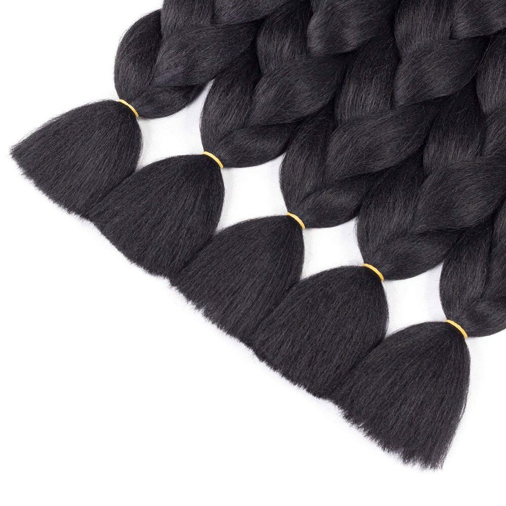 24 tum ombre fläta hår syntetiskt virkat hårförlängning jumboflätor hår rosa röd blå gul 5 st/lot 100g/ st