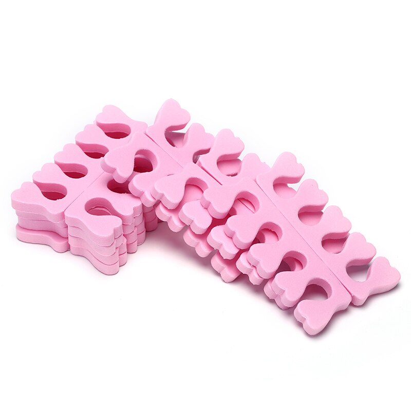 50 stk/pak pink nail art tæer separatorer fingre fødder svamp blød gel uv skønhedsværktøj polish manicure pedicure