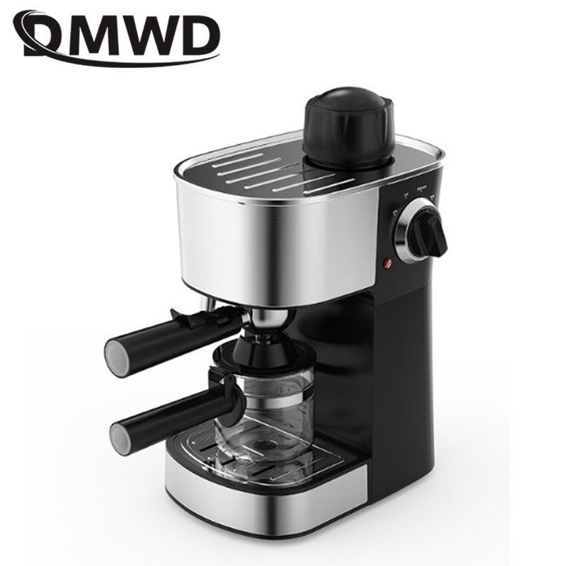 Dmwd 240ml husholdnings espresso kaffemaskine mini kaffemaskine cappuccino mælkeskummer mælkeskummer 5 bar tryk damp type
