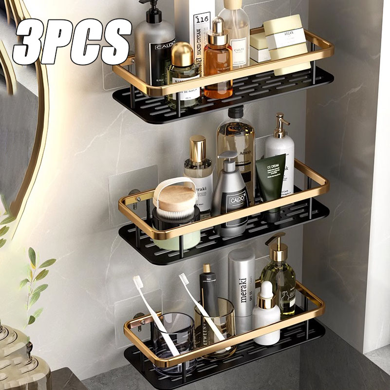 1-3 Stück Badezimmer Eck Regal Nagel freie Dusche Organizer Zauberstab Montage Raum Aluminium Regal Schlecht zubehör: Licht Grün