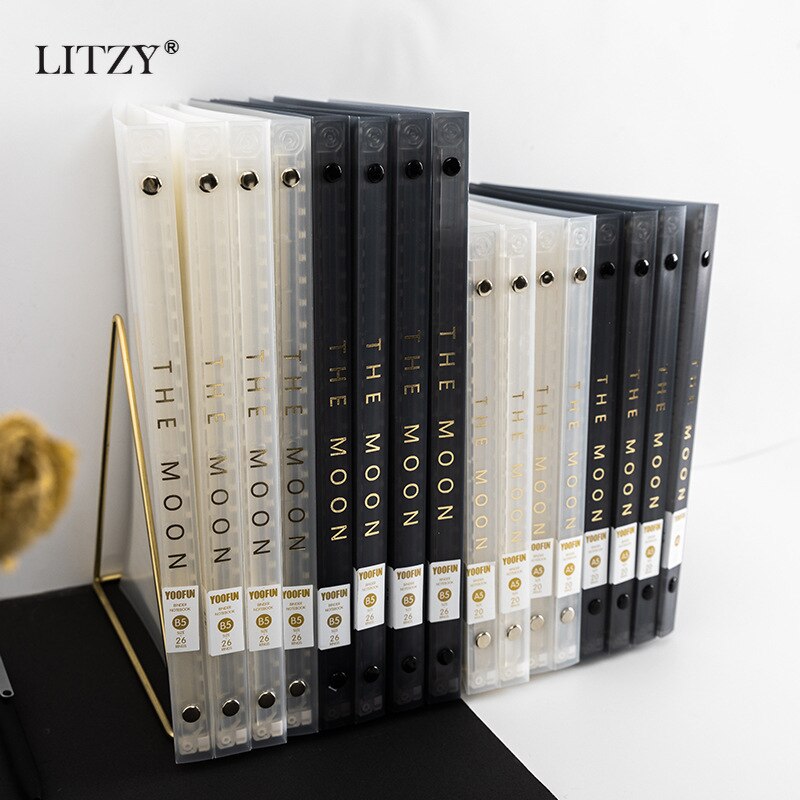 LITZY-Cuaderno de hojas sueltas B5, libreta lateral suave, planificador de diario, cuadernos de línea Horizontal transparente, papelería escolar y de oficina, 20 hojas