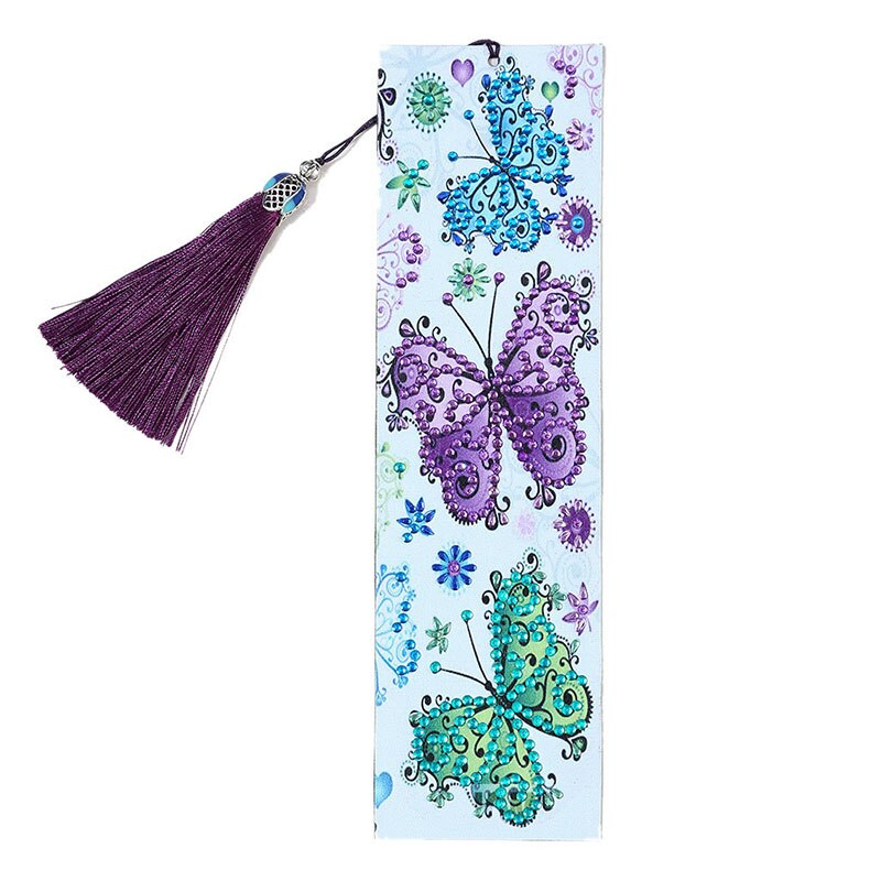 Marcapáginas de cuero con cuentas para adultos, marcapáginas con cuentas, manualidad para: butterfly