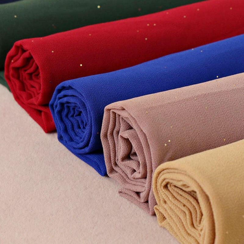 women gold chiffon hijab scarf solid color muslim head shawls and wraps pashmina bandana female foulard ladies hijab stores