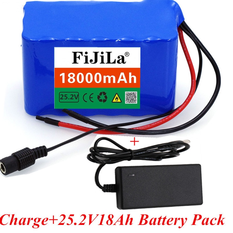 100% 24V 18Ah 6S3P 18650 Battery Lithium Battery 25.2v 18000mAh Electric Bicycle Moped /Electric/Li ion Battery Pack+Charger
