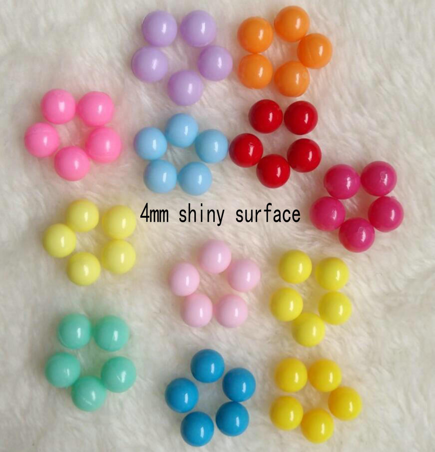 Mini billes colorées bonbon pour résine, 6mm 8mm, 100 pièces, Mini boules mates pour décoration et Nail Art, sans trous, embellissement rond: 4mm shiny