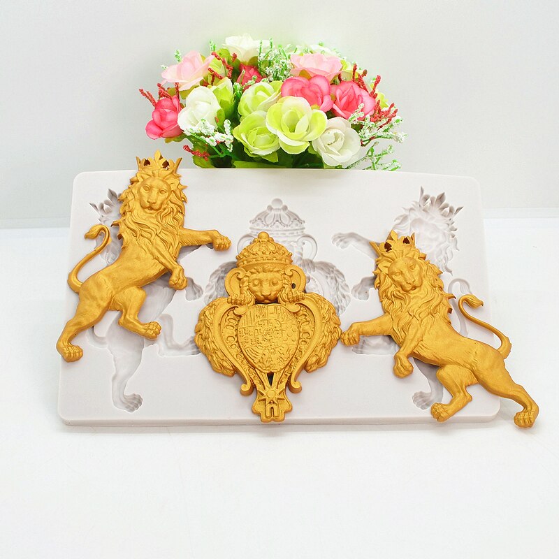Nuovo stampo in silicone Leone per decorazione di torte in rilievo strumenti per decorare torte fondente in resina stampi per cioccolato accessori da cucina
