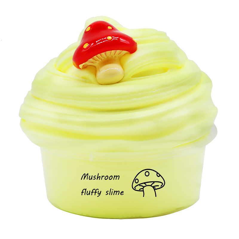 60ml Fluffy Butter Slime fruit Slime Super Soft Stretchy and Non Sticky DIY Sludge Toy for Girls and Boys: mushroom