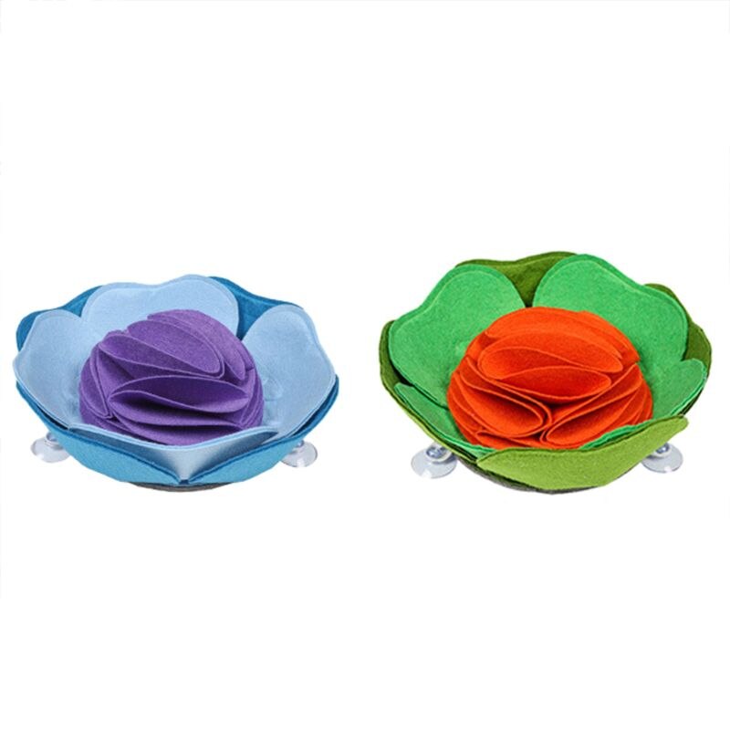 Bourgeon en forme d'animal de compagnie tapis de dressage pour chien distributeur de nourriture lente avec ventouse Puzzle jouet IQ formation couverture tapis d'alimentation bol