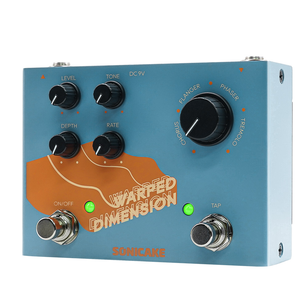SONICAKE Warped Dimension Digital Modulation Guitar Effects Pedal 4 Mode of Chorus, Flanger, Phaser & Tremolo QDS-03