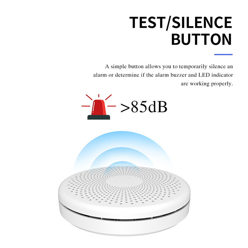 WiFi Smart Smoke Detector Home Fire Smoke Sound And Light Alarm Sensor Fire Protection Security System Firefighters Smart Home