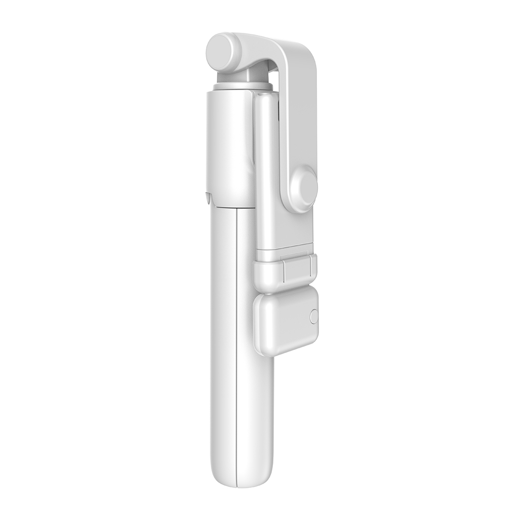 Palo de Selfie extensible con Bluetooth para teléfono, trípode plegable con luz de relleno, remoto, ajustable, de mano, inteligente: Blanco