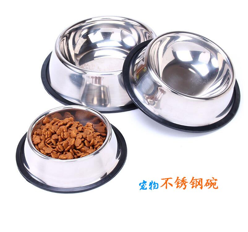 1PC Silver Color Dog Puppy Cat Pet Animal Cage Hang-on Bowl Feeding Food Water Dish Round Stainless Steel Bowl