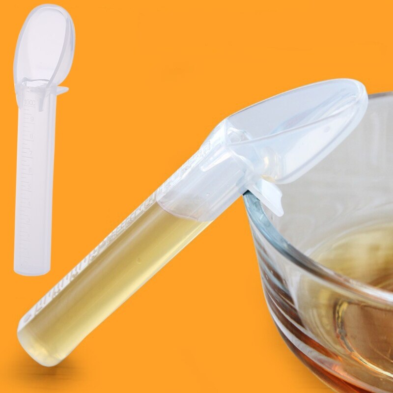 Infant Baby Silicone Medicine Feeding Spoon Feeder Anti Choke Device With Scale