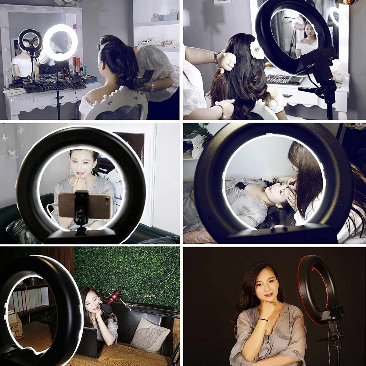 18 inch LED Ring Light Dimmable Ring lamp Photography makeup Ring Light Lamp light stand selfie light
