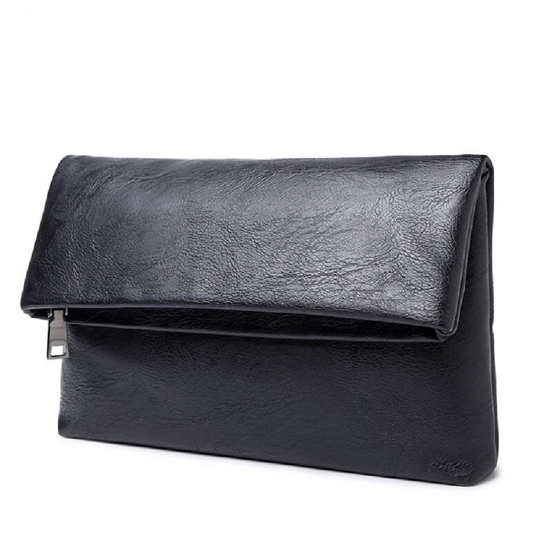 Latest woman PU Leather Envelope Bag Casual Clutch Bag Handbag Wallet Bag Black women clutch: Default Title