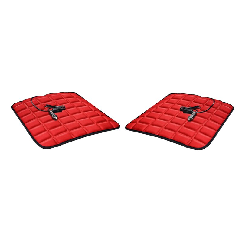 12V Baumwolle Auto Sitzheizung Kissen Sitz Wärmer Winter Haushalt Abdeckung Elektrische Heizung matt Winter Wärmer Autos Sitz Heizung: rot 2Stck-Feuerzeug