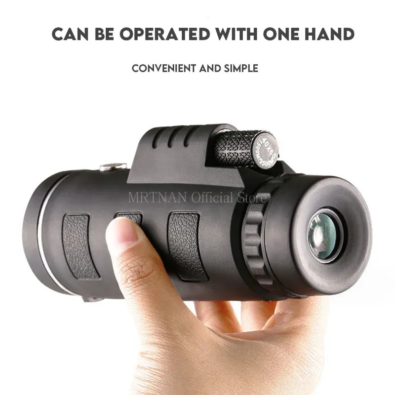 Télescope monoculaire 40x60 HD, jumelles puissantes de nuit, Mini Zoom de poche avec Smartphone, chasse, Camping
