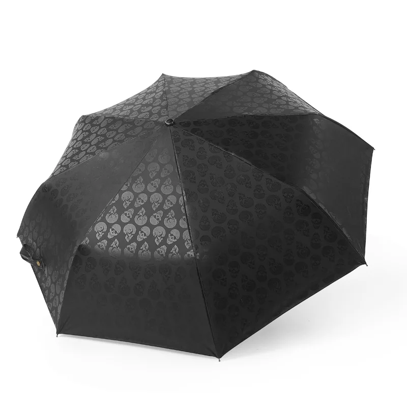 Windabweisender Totenkopf-Griff, zusammenklappbar, automatischer Regenschirm, Regen, Damen, Auto, luxuriös, große winddichte Regenschirme, Regen