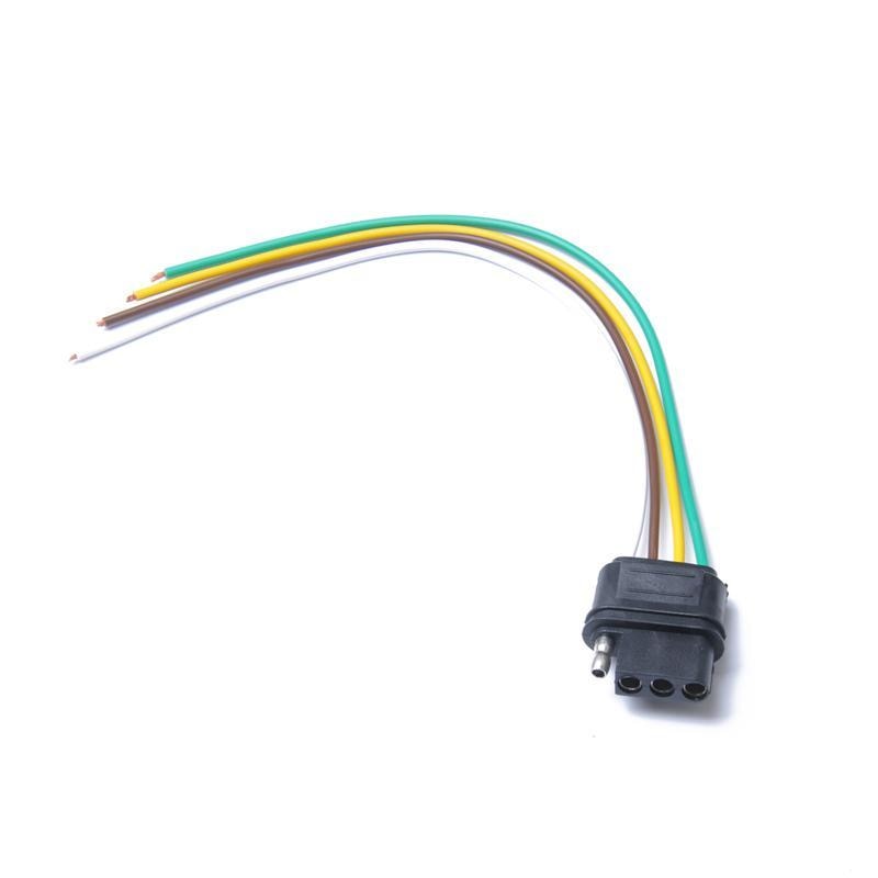 Durable 4-Way Flat Trailer Wire Harness Extension Connector Socket 12V