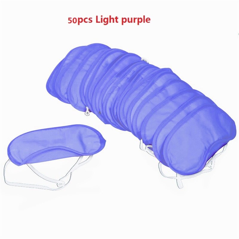 50 Teile/los Reisen Schlafen Augen Maske Schwarz Schatten Augenbinde Augenklappe Nacht Wirtschafts freies: Light purple 50pcs