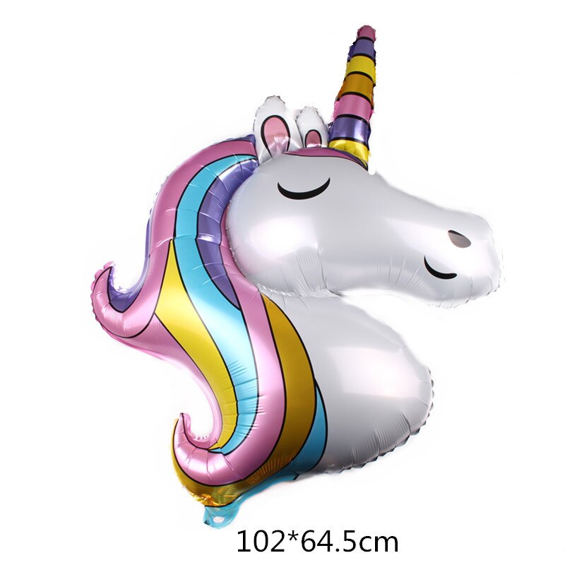 1pc färgglada unicorn tårta aluminium film ballong regnbåge tofs moln aluminium folie ballonger cirkus clown födelsedagsfest ballong: Union