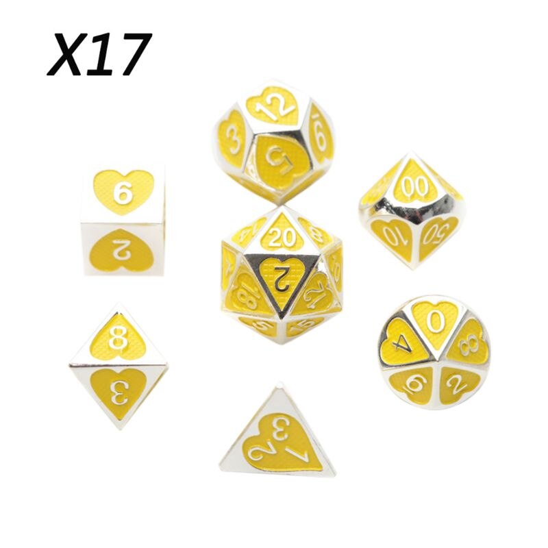 Metal Dice Set Dnd Board Game 7 Pcs Polyhedrale Dobbelstenen Voor Rpg Rol Playing Game Y98F: Type 17