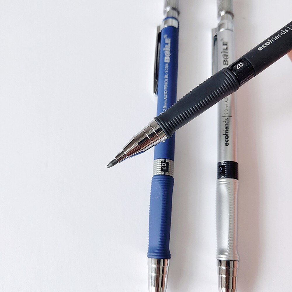 Mechanical Pencil 2.0mm Writing Point Automatic Pencil Drawing Painting Pencil Black Refills School Office Stationery