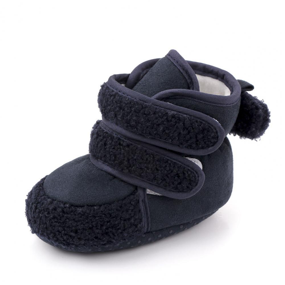 Schuhe Winter Baby Mädchen Junge Bequeme und weiche Magie Band Baumwolle Weiche nicht-Schleudern Stiefeletten Bootie Schuhe Baby schuhe: dunkel Blau / 12