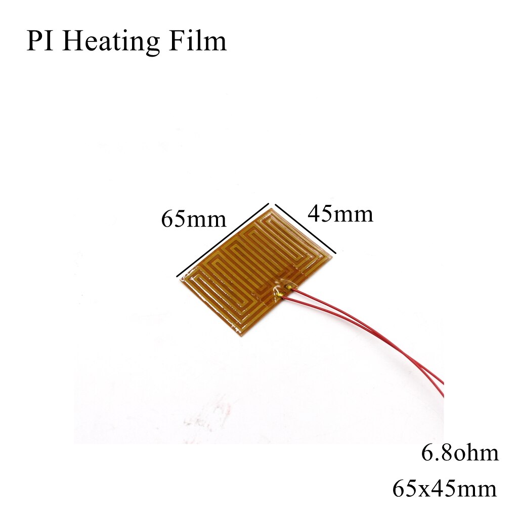 Film chauffant électrique 60x13mm, 5V 12V 24V 110V 220V PI, Film adhésif Polyimide, plaque chauffante électrique, tapis de panneau, feuille de carburant, huile moteur réservoir: 65x45mm