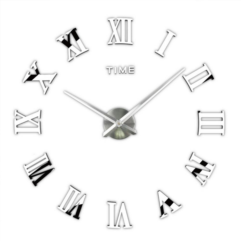 Roman Numerals Wall Clock Mirror Stickers DIY Decoration Home Decor 3D Stickers Wall Clock Adjustable Large