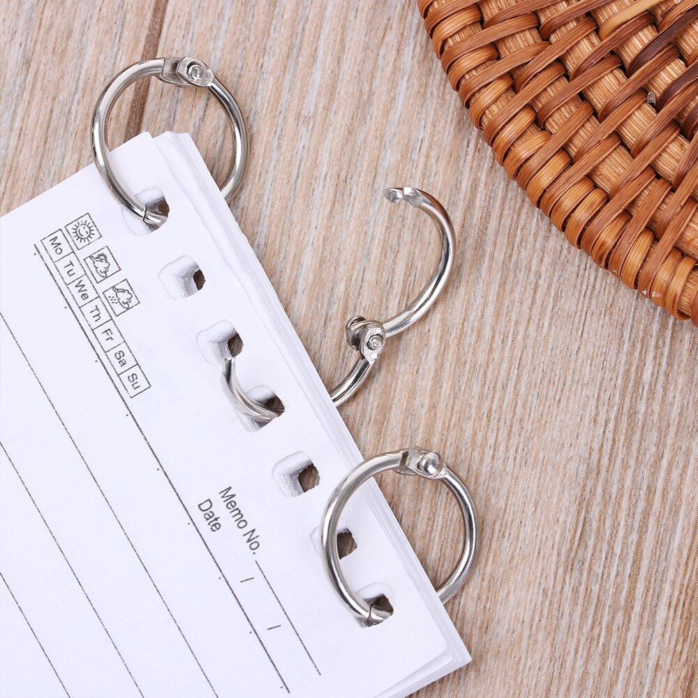 10pcs/lot Metal Loose Leaf Book Hinged Hoop Rings Multifunctional Keychain Circle DIY Album Scrapbook Craft Supplies Accessories
