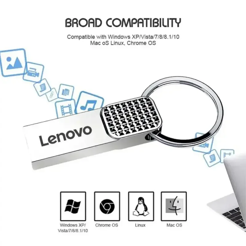 Original Lenovo 2TB USB Flash 3.0 Drive Metal Real Capacity 1TB 512GB Memory Stick High Speed Flash Disk Storage U Disk For PC