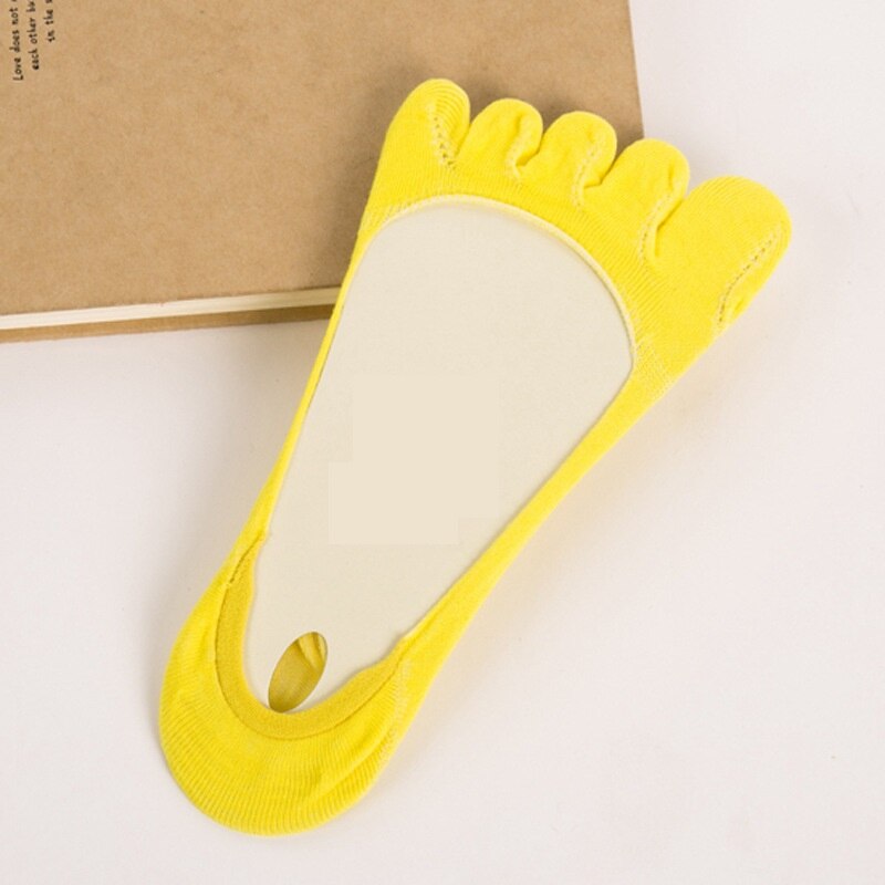 [Cosplacool] 1 Paar Zomer Mode Vrouwen Snoep Kleur Vijf Vinger Tenen Sok Onzichtbare Antislip Enkel Katoen blend Sokken Meias: 5