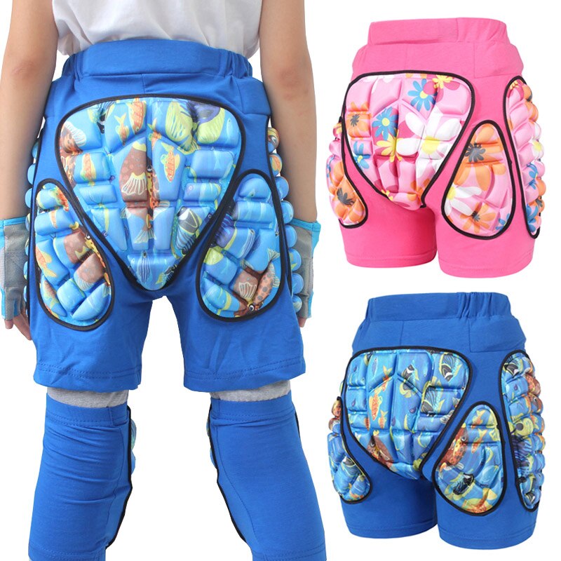 Nybagte børn 3d hoftebeskyttende korte bukser numsebeskyttelsesbukser anti-fald til skiløb, skøjteløb  bn99