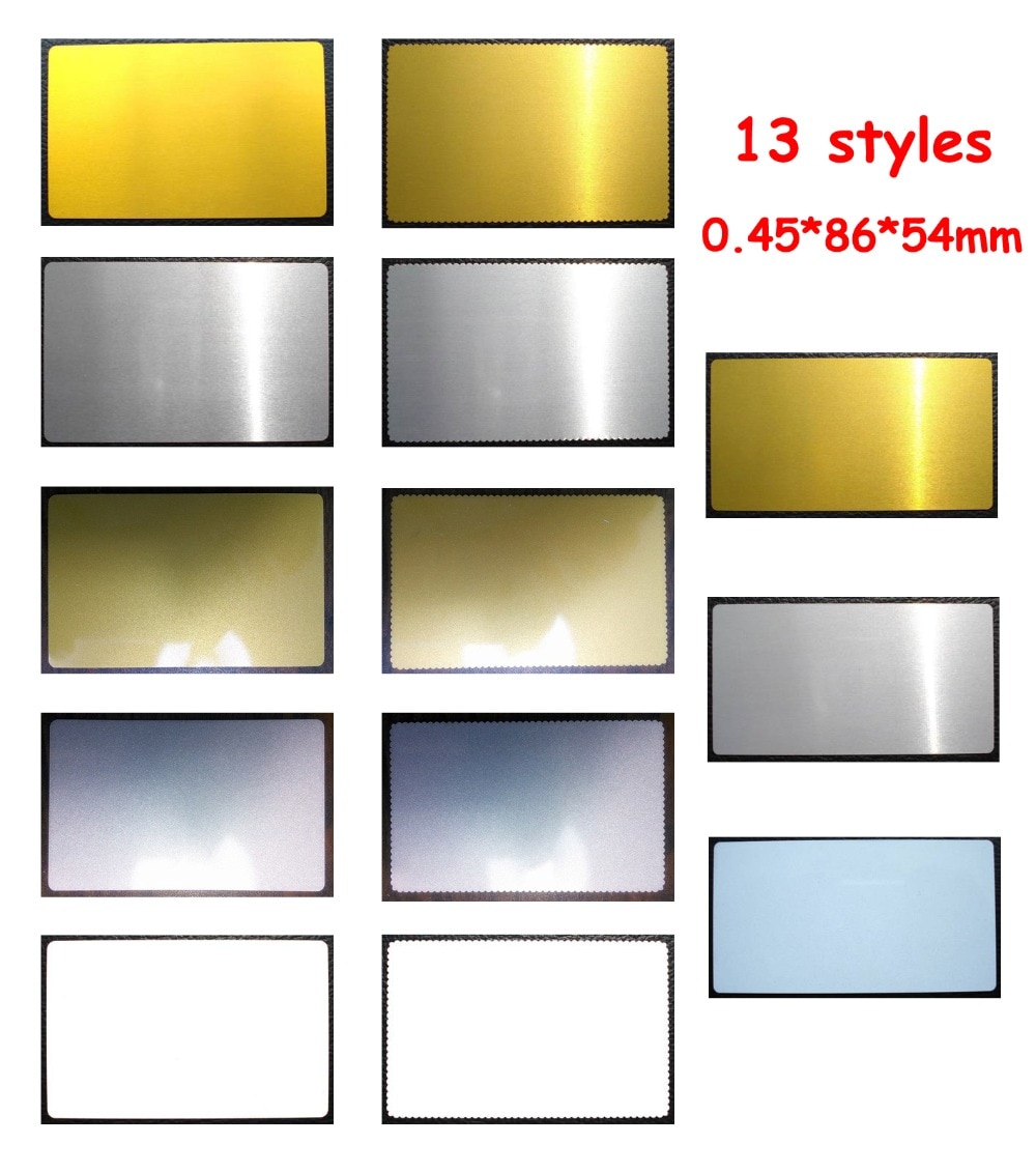 0.45Mm Super Dikte 100Pcs Blank Sublimatie Metalen Naam Kaart Afdrukken Blanco Visitekaartje Sublimatie Inkt Transfer