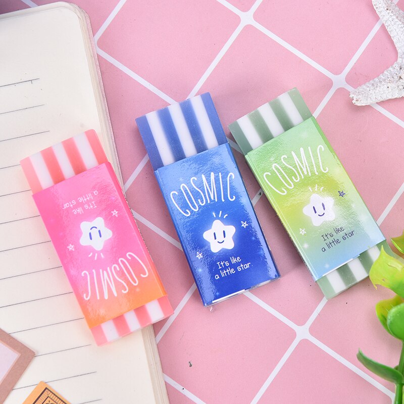 Star Jelly Stripe Korean Pencil Rubber Erasers Stationery School Student Eraser Supplies 2.5cn*6cm