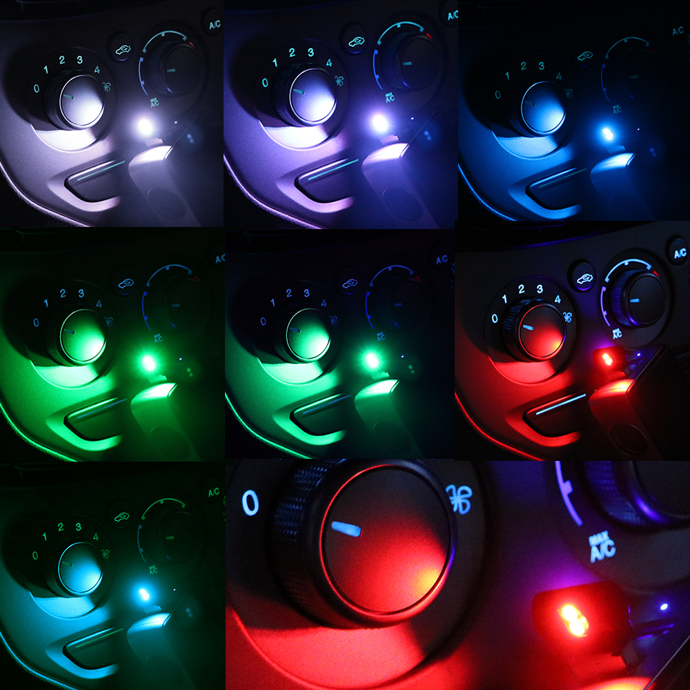 Miniluz de pie USB para coche, luz LED RGB de 7 colores para Interior de coche
Lámpara decorativa de Ambiente, iluminación de emergencia, Plug And Play