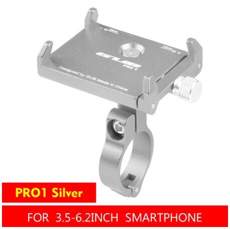 Gub pro 2 -2 aluminiumslegering cykel telefonholder til 3.5-6.2 tommer smartphone justerbar universal support gps navigations telefonstativ: Pro 1 sølv