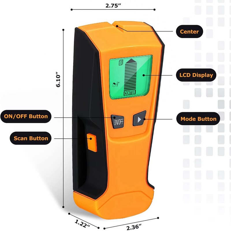 2Pack 5 In 1 Stud Finder Wall Scanner, Stud Sensor Sensor Finders For Wood AC Wire Metal Studs Joist Detection