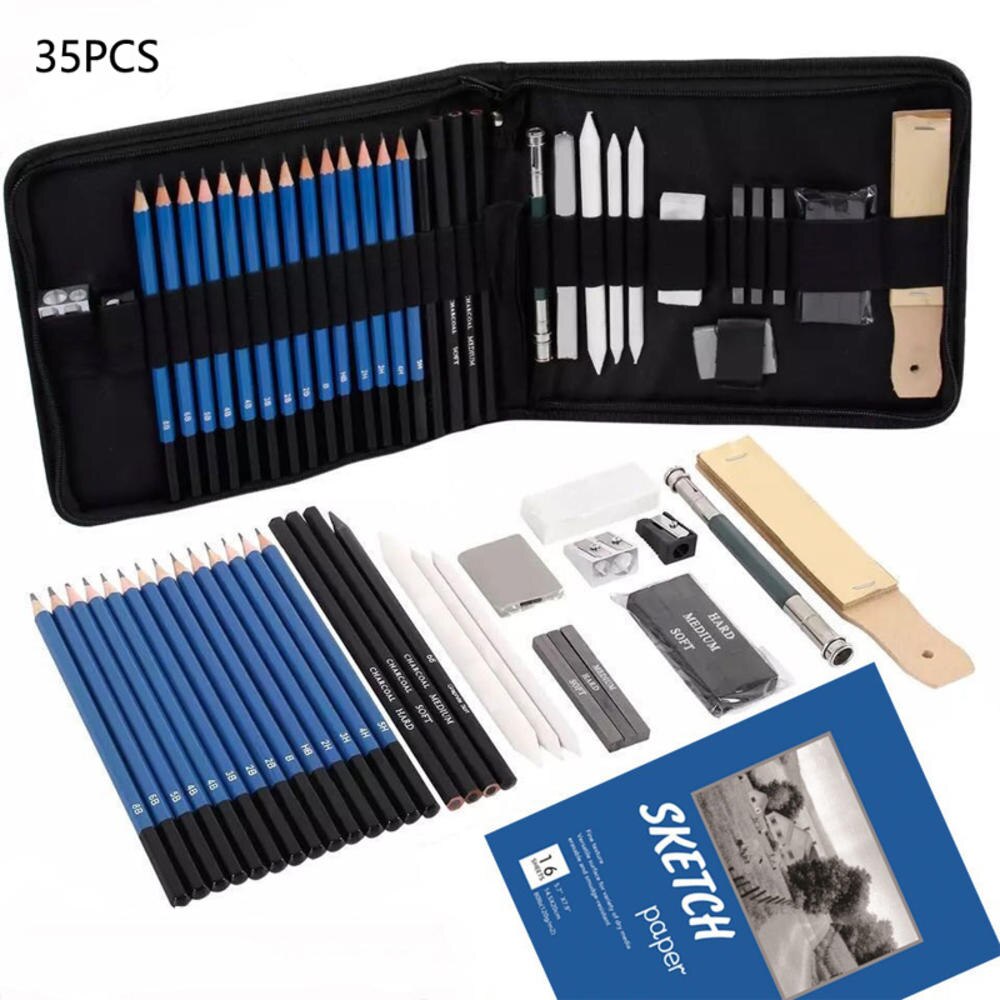 32/33/34/35 Pieces Of Sketch Pencil Art Drawing Tool Kit Drawing Pencil Set Drawing Sketch Pencil Set